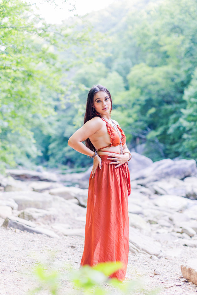 Trion High School Senior Portrait, Asia, at the Blue Hole in Chattanooga, Tennessee by Elle Bea Photography