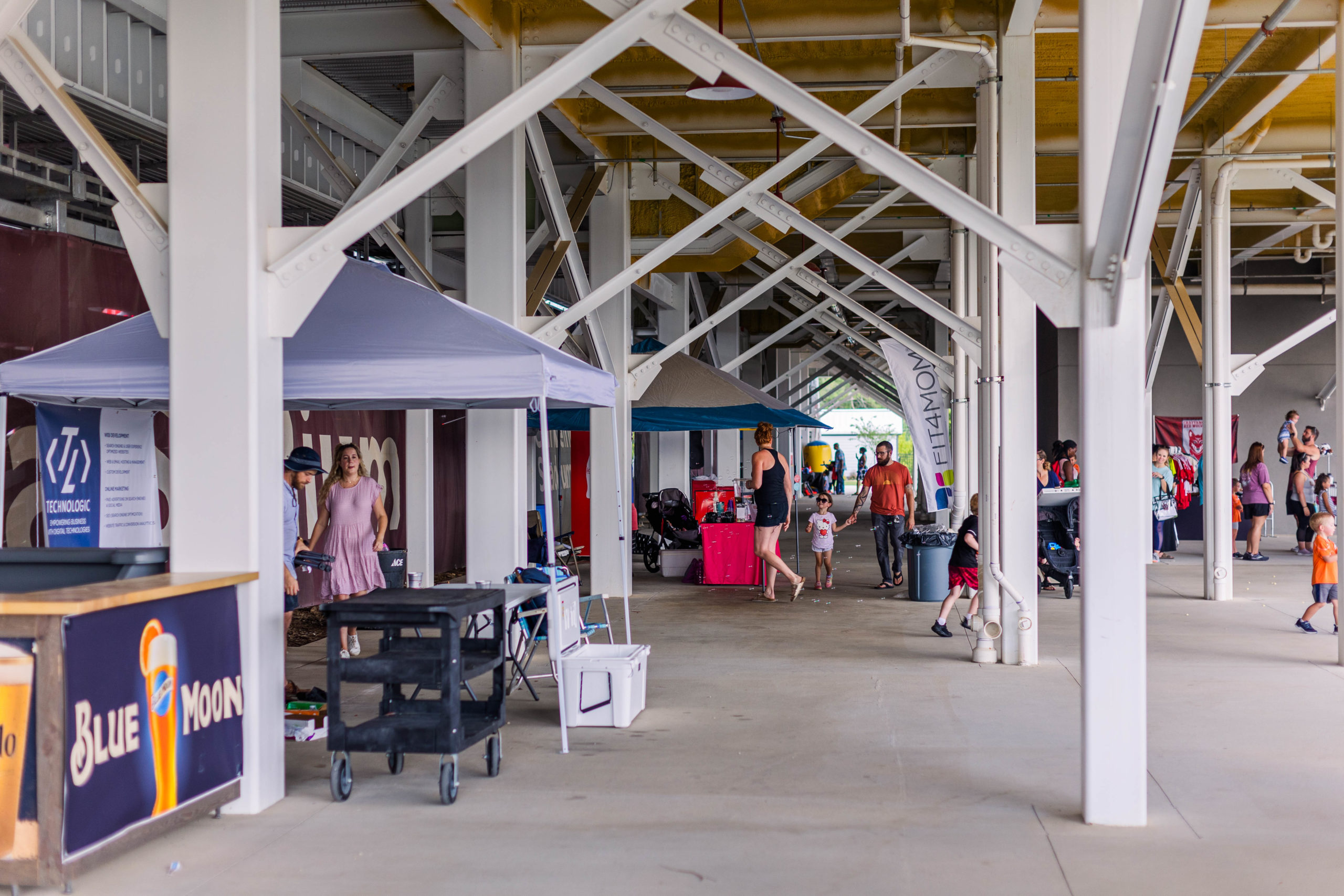 Vendor area at Soccer Shots Chattanooga hosts Family Night 2022 at CHI Memorial Stadium, home of the Red Wolves